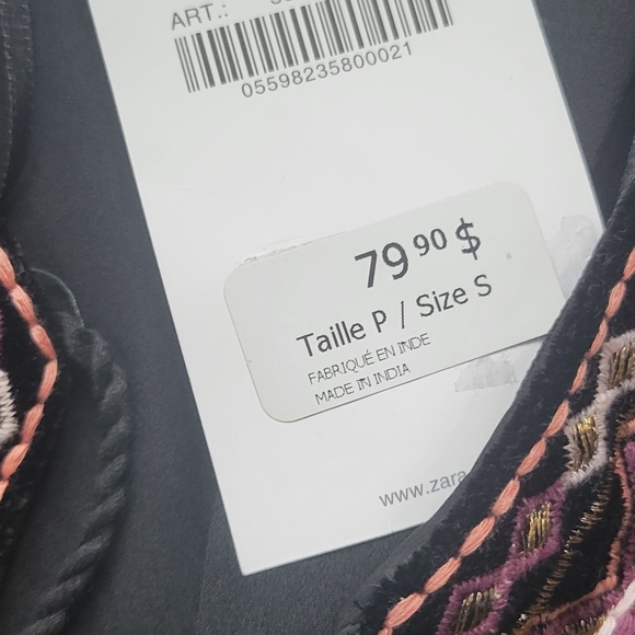 Zara embroidered velvet jacket - Picture 4 of 7